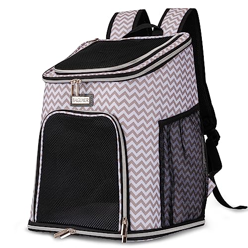 BAGLHER Cat Backpack Carrier, Mesh Pet Cat Carrier for Medium Small Dog Cat Puppy Kitten Bunny up to 18lbs, Dog Travel Backpack for Picnic Hiking Walking Cycling - color: BLW, size: Non-Expandable