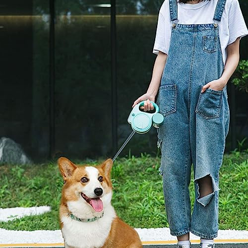 Retractable Dog Leash for Small Medium Dogs, Pink Retractable Dog Leash with Flashlight & Poop Bag Holder, 16Ft Dog Walking Leash,A - color: A
