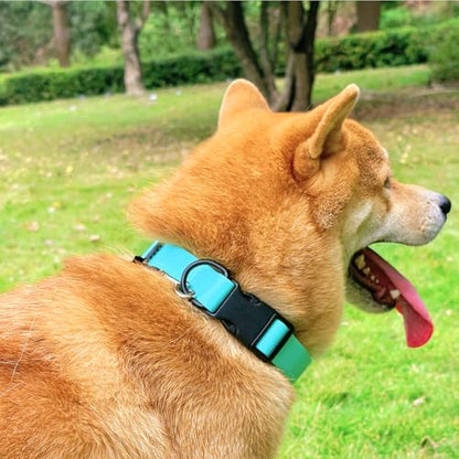 Waterproof Dog Collar Durable and Easy to Clean Rubber Dog Collars Odor-Proof Fits Small Medium Large Dogs (Mint Green, Medium (11.8-18.5” Neck)) - color: Mint green, size: Medium (11.8 -18.5” Neck)