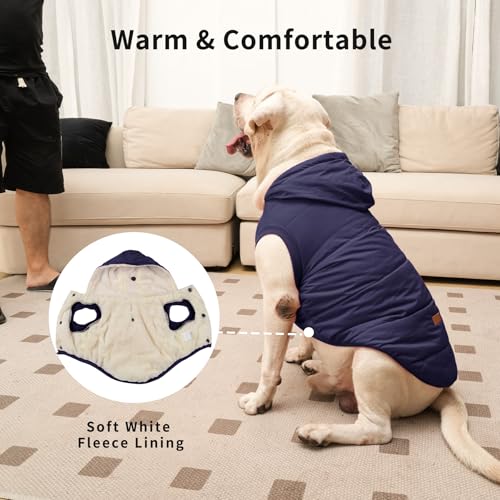 Vecomfy Fleece Lining Extra Warm Dog Hoodie in Winter,Small Dog Jacket Puppy Coats with Hooded,Blue XS - color: Blue, size: X-Small (Pack of 1)