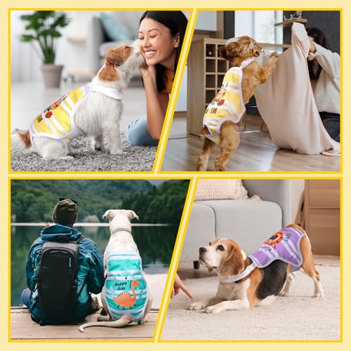 Jollywoods 3 Pack Washable Female Dog Diaper Onesie Sanitary Pantie with Adjustable Suspender, Reusable Fixed Diapers, Super Absorbent Leakproof for Small Medium Large Dog in Heat Cycle L - size: Large(13"-21" Waist)