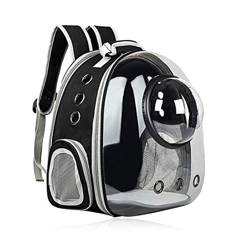 AJY Black Cat Carrier Dog Carrier Backpack, Pet Carrier Back Pack Pack for Small Medium Cat Puppy Doggie, Dog Body Carrying Bag Travel Space Capsule for Travel, Hiking, Walking & Outdoor Use