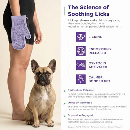 Lixy Pet LickMitt – Dual-Sided Calming & Grooming Mitt for Dogs and Cats – Human-Held Silicone Treat Mitt for Anxiety Relief, Bonding & Shedding – BPA-Free, Food-Grade, Easy Clean – Purple - color: Purple