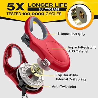 Fida Retractable Dog Leash, 16 ft Dog Walking Leash for Small Dogs up to 26lbs, Tangle Free, Red - color: Red, size: Small