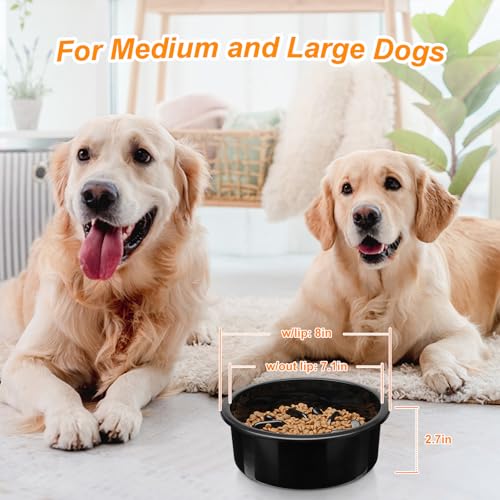 COMESOON Slow Feeder Dog Bowl, Slow Down Eating Anti-Choking Bloat Stop Maze Design Dog Dishes Fit for COMESOON Bowl Stand DB-G03/DB-B03, Black - color: Slow feeder bowl