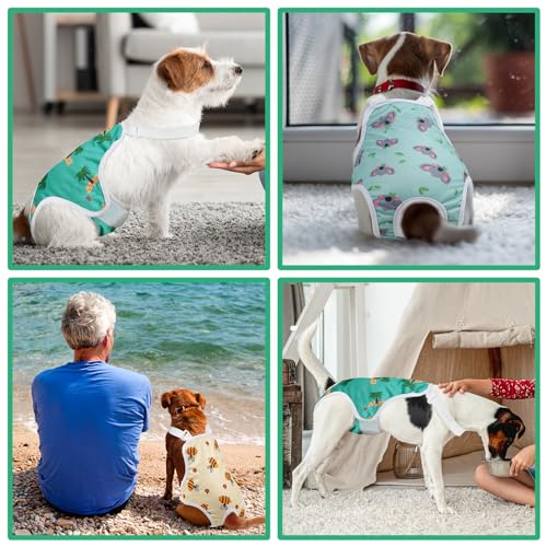Jollywoods 3 Pack Washable Female Dog Diaper Onesie Sanitary Pantie with Adjustable Suspender, Reusable Fixed Doggie Diapers, Super Absorbent Leakproof for Small Medium Large Dog in Heat Cycle M - size: Medium(10"-16" Waist)