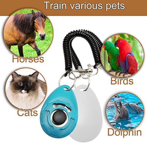 Chadou Training Clicker for Pet Like Dog Cat Horse Bird Dolphin Puppy with Wrist Strap, 2 Pack