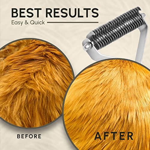 Flamia & Jabz Undercoat Rake for Dogs & Cats, Dematting Grooming Stripper Tool (24 Blades) - size: 24 Blades