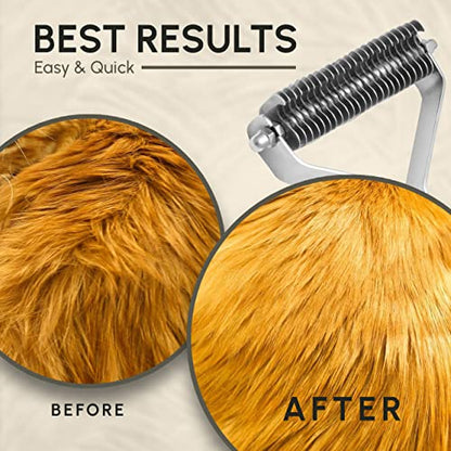 Flamia & Jabz Undercoat Rake for Dogs & Cats, Dematting Grooming Stripper Tool (24 Blades) - size: 24 Blades
