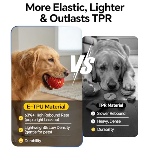 Interactive Dog Toys with Remote Control,Active Rolling Balls with 3 Play Modes, Auto-Moving, Bouncing, High-Resilience E-TPU Chew Resistant IPX6 Waterproof Indoor&Outdoor Use, Toys Dogs - color: Remote