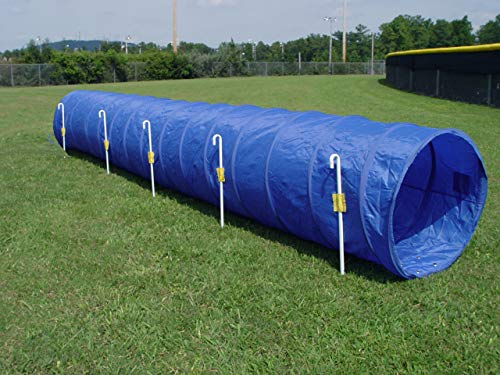 14' Dog Agility Tunnel with Stakes, Multiple Colors Available (Royal) - color: Royal