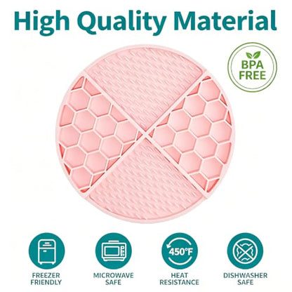 Lick Mat for Dogs & Cats,Honeycomb,61 Suction Cups, Bath & Groom | BPA-free silicone honeycomb lick mat, 61 suction cups; sticks to walls, tubs, fridges; calms during grooming or alone time.