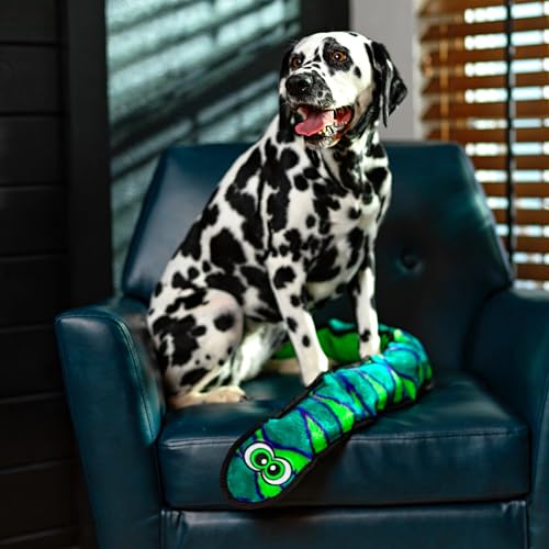 Outward Hound Durablez Snake – Squeaky Plush Dog Toy, No Stuffing for Less Mess, Interactive & Tough, 6 Jumbo Squeakers, Puppies & Dogs, X-Large, 40" - color: Blue Snake, size: X-Large (Pack of 1)