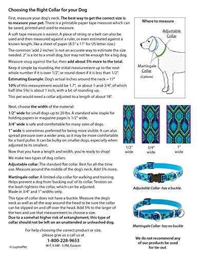 Lupine Extra Large Reflective Dog Collar 1" Wide Pink Diamond Adjusts from 25" to 31" - size: 1"w; 25-31"