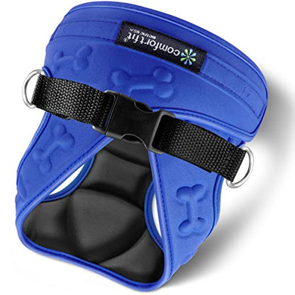 Comfort fit All Weather Step-in Dog Harness - Adjustable Small Dog Harness Medium Sized Dogs - Soft Padded Easy Walk Dog Vest Harnesses - color: Blue, size: S (Chest 12" - 15.5")