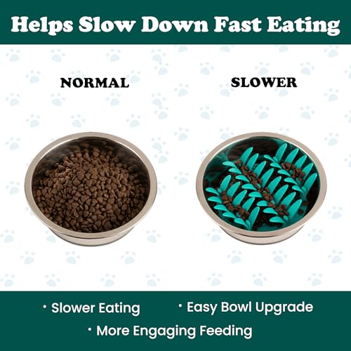 PEGGY11 Grass-Shaped Silicone Slow Feeder Insert for Dog Bowl | Upright grass-blade texture, Suction cup base, Food-grade material, Dishwasher-safe, Mealtime enrichment - size: 4.09'' x 4.09''