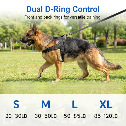 No-Pull Dog Harness with Handle, Adjustable Reflective Pet Vest Tactical Harness for Small Medium Large Dogs Walking Training, Front Clip, Escape Proof & Heavy Duty D-Ring (Pink, S) - color: Pink, size: S