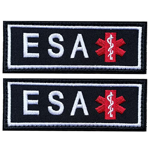2 Pieces Emotional Support Animal Patch for Dog, Vest Removable Tactical Patches Hook and Loop Harness American Flag Dog Patches Set for Dog Harness Vest Collar - color: 2pcs, ESA
