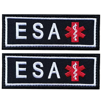 2 Pieces Emotional Support Animal Patch for Dog, Vest Removable Tactical Patches Hook and Loop Harness American Flag Dog Patches Set for Dog Harness Vest Collar - color: 2pcs, ESA
