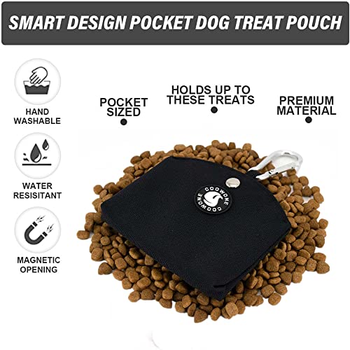 Small Dog Treat Pouch, Dog Training Treat Pouch, Treat Pouches for Pet Training, Treat Pouch with Clip, Treat Tote, Pocket Sized Dog Treat Bag, Canine Hardware - color: Black