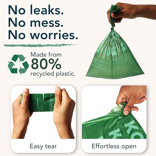 80% Recycled Plastic Dog Poop Bags – Extra Thick, Leak Proof Waste Bags, Big Dog Approved (Lavender, 270 Bags) - size: 270 Count (Pack of 1), style: Lavender