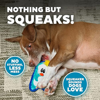 Outward Hound Durablez Minis – Squeaky Plush Dog Toy, No Stuffing for Less Mess, Interactive & Tough, Jumbo Squeaker, Puppies & Small Dogs, Penguin, 6.3" - color: Blue Penguin, size: X-Small (Pack of 1)