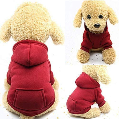 Idepet Pet Dog Hoodies Dog Clothes for Small Dogs Vest Chihuahua Clothes Warm Coat Jacket Autumn Puppy Outfits Cats Dogs Clothing(S, WineRed) - color: WineRed, size: Small