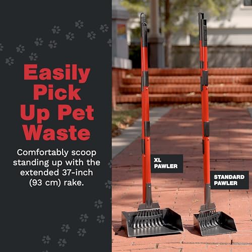 Pawler Pooper Scooper for Large Dogs and Small Dogs, Metal Poop Scooper Set with Long Handle Rake and Heavy Duty Tray for Yard, Grass, Dirt or Gravel, Heavy Duty Aluminum Poop Picker Upper - color: 2 Piece Set - Standard