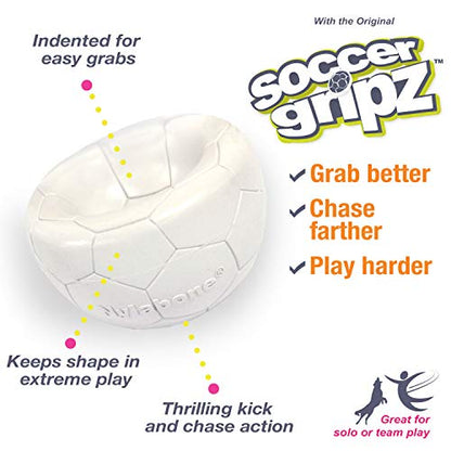 Nylabone Power Play Gripz Felt Soccer Ball Rubber Fetch Toy, Squeaky Ball for Dogs, Medium (1 Count) - size: Medium (1 Count), style: Soccer