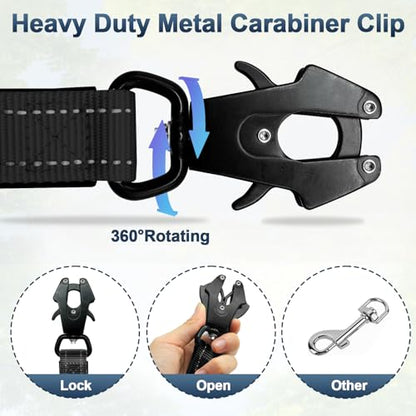 Heavy Duty Hands Free Dog Leash with Quick Release Carabiner and Adjustable No Pull Bungee Dog Running Waist Leash，for Walking and Training with Car Seat Belt 4-6FT (Black) - color: Black