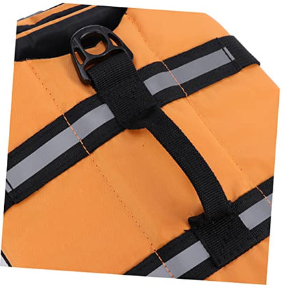 GANAZONO Jacket Ripstop Pet Life Preserver with Handle Reflective Orange Safety Vest for Dogs Quick Release Buckles Breathable Xs for Swimming Boating Walking