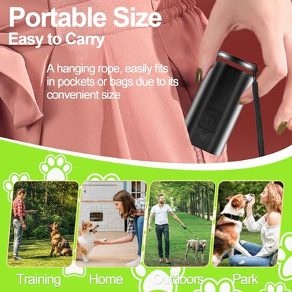 Mini Ultrasonic Dog Bark Deterrent Device - Stop Dog Barking Device for Own or Neighbor's Dog, Rechargeable Anti Barking Dog Trainer Portable Stop Barking Pet Training Tool