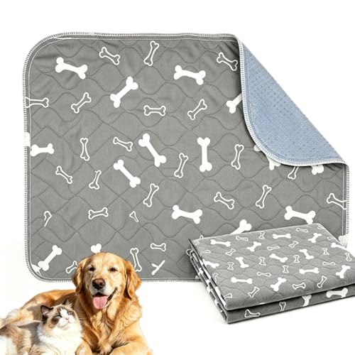 Puppy Pee Pads with Pheromones,Forever Pad,Washable Pee Pads for Dogs,Reusable Dog Pee Pads,Waterproof Leakproof Training Pad, Non-Slip Base for Household Use(Gray,S:23.6*15.7in) - size: Small