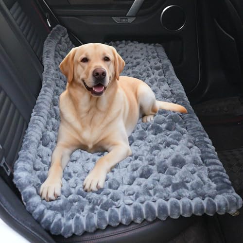 Dog Car Seat Waterproof Bed Cover Non-Slip Car Back Seat Soft and Comfortabl Pet Bed Mat Car Blanket for Travel Backseat Extender Seat Covers Dog Bed for Cars Trucks and SUVs (Grey Cover 23.6” x 51”) - color: Waterproof Grey Cover