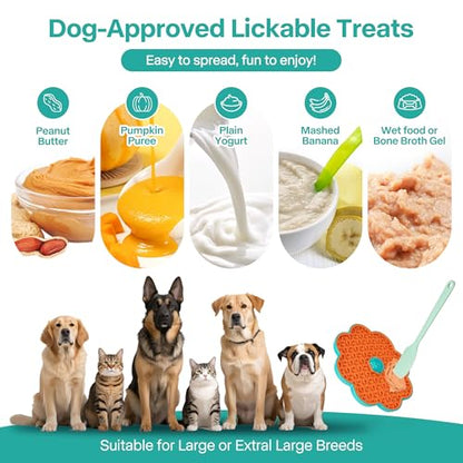 2 in 1 Lick Mat for Crate Training, Dog Slow Feeder Anxiety Relief Enrichment Pad with Suction Cups, Dishwasher Safe, BPA-Free Silicone for Small & Medium Dogs, 1 Pack - size: 1