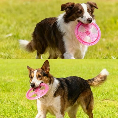 Dog Flying Disc, Outdoor Dog Toys, Dog Fetch Toy, Dog Toy for Medium Dogs and Large Dogs, Lightweight Soft Frisbee for Fetch, Tug of War, Catch, Play, 9 inch, Magenta - color: Magenta