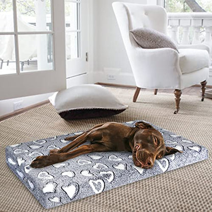 VANKEAN Dog Crate Mat Reversible Cool and Warm, Stylish Dog Bed for Crate with Waterproof Inner Linings and Removable Machine Washable Cover, Firm Support Dog Pad for Small to XX-Large Dogs, Grey - size: XXL(48 x 30 x3")