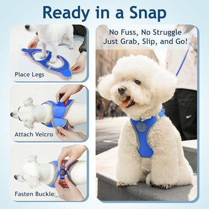 Kruz Dog Harness (Chest 14.5"-15.5", Weight 6–10 lbs) Athletica Adjustable Heavy Duty No Choke Puppy Vest for Small Dogs Lightweight Air Mesh, Reflective, Puppy Essentials – Blue, Small - color: Blue, size: Small