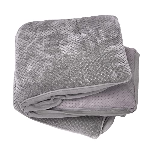 Furhaven Replacement Dog Bed Cover Minky Plush & Suede Pillow Top Mattress, Machine Washable - Titanium Gray, Medium - color: Pillow Top - Minky Plush & Suede (Titanium Gray), size: Medium