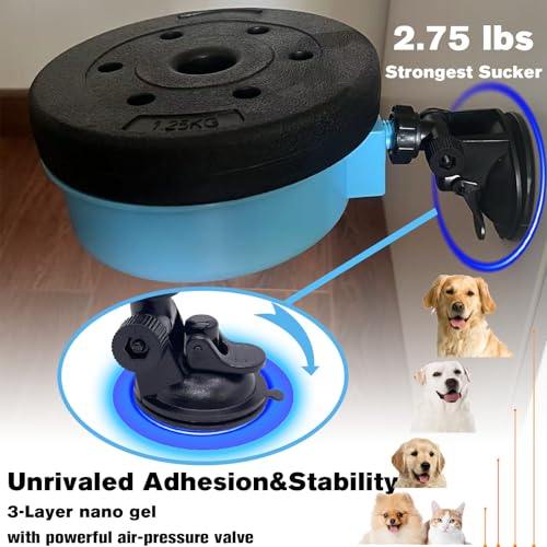 Adjustable Elevated Dog Bowls with Tilting Angle, Suction Base Raised Dog Bowl Stand, Pet Feeding Station with Grade 316L Stainless Steel Bowls for Raised Large Sized Pets Joint Health
