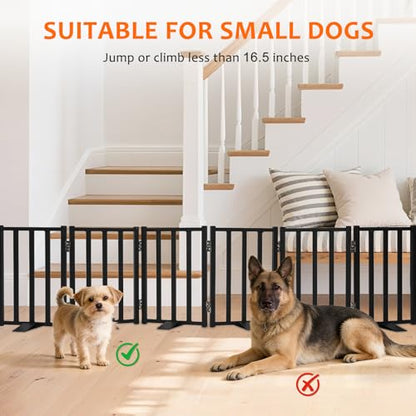 Snagle Paw Short Dog Gate,16.5" Tall Freestanding Metal Dog Gate Only for Small Dogs with Support Feet Easily Step Over,Up to 72" Wide Puppy Gate Indoor for Stairs,Doorways(Black,6 Panel) - size: Black-6 Panels 16.5"H*72"W