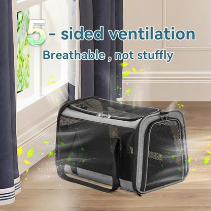 Petsfit Cat Carrier Dog Carriers Airline Approved, 18 x 11 x 11 Soft-Sided Pet Carrier, 3 Carrying Ways, Lightweight, Breathable, Escape Proof, with Adjustable Shoulder Strap and Soft Cushion - color: Z-Gray, size: 18.0"L x 11.0"W x 11.0"H