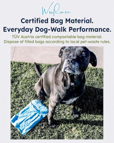 Wooflinen Certified Home Compostable Dog Poop Bags – Leak-Proof Rolls – Large 9x13”, Durable, Easy Tear – Made from Corn Starch + PBAT Blend – For Big & Small Dogs – 240 Bags (16 Rolls) - size: 240 Count (Pack of 1)