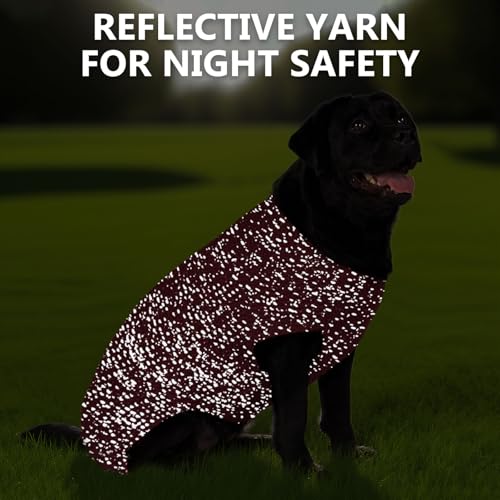 KYEESE Dog Sweater with Leash Hole Warm Pullover with Reflective Yarn for Small and Medium Dogs Male Soft Knit Pullover Boy Dog Coats Cozy Lightweight Thick Sweater,Dark Red,Medium - color: 5# Dark Red, size: M (24-30lbs)