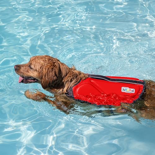 Outward Hound Dawson Swim Red Dog Life Jacket, Large - color: Red, size: Large (Chest Girth: 28"-32")