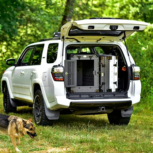 K9 Kennel Boss Aluminum Collapsible Dog Crate, Heavy Duty Folding Kennel - Medium (White) - color: White, size: 34.6"L x 25.2"W x 28.9"H