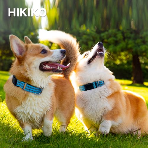 Hikiko Martingale Dog Collars Reflective Nylon Dog Collar with Quick Release Buckle Adjustable Training No Slip Dog Collar (Small, Light Blue) - color: Light Blue, size: Small