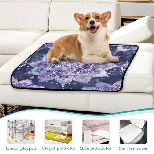 Qilmy Mandala Pet Mat, Waterproof Reusable Dog Training Pad Anti-Slip Pet Creat Pad for Small Medium Large Dogs and Cats - size: Medium+Large