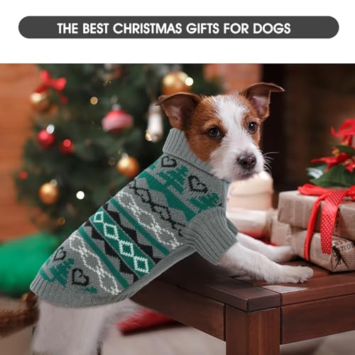 Christmas Dog Sweater for Small to Large Dogs - Festive Grey Knit Pullover, Cute Holiday Winter Coat, Soft & Warm Pet Clothing, Machine Washable Grey S - color: Grey, size: Small