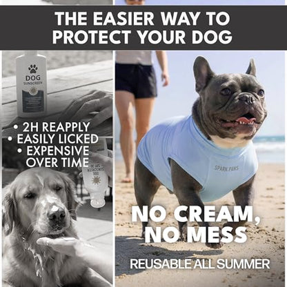 Spark Paws Sunblock Dog T-Shirt, SPF30 Protection, Lightweight Breathable Quick Dry for Dogs with Sensitive Skin - Blue & Grey (Set of 2) - XL - color: Blue & Grey, size: XL: 25-40lbs